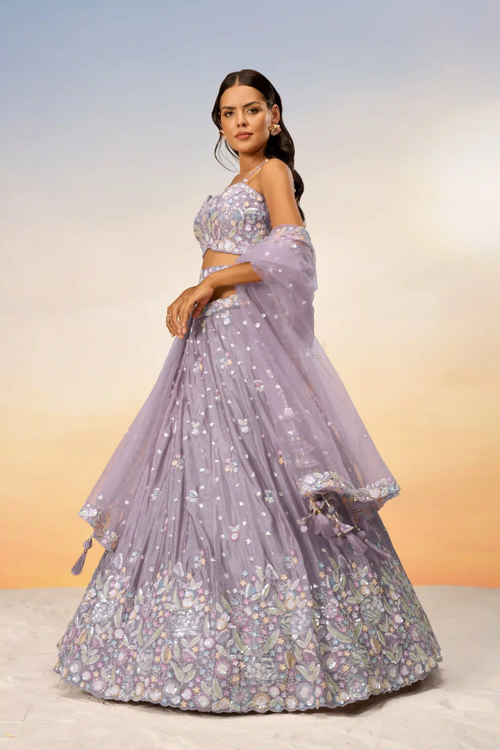 Stunning Partywear Chiffon Lehenga | Heavy Designer Choli with Net Dupatta