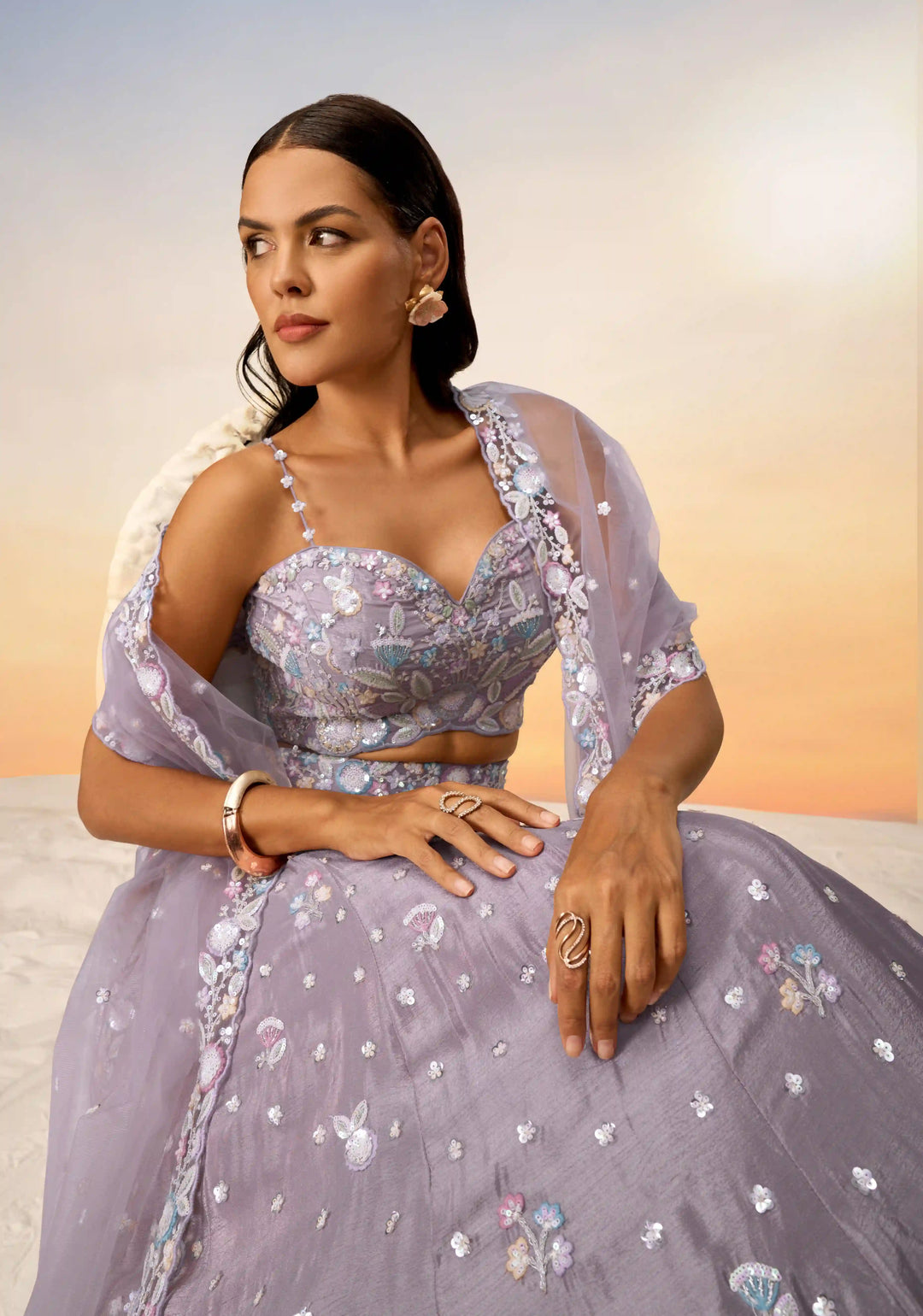 Stunning Partywear Chiffon Lehenga | Heavy Designer Choli with Net Dupatta