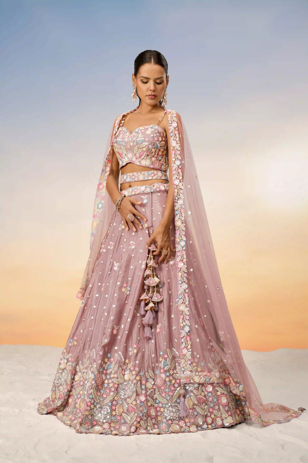 Stunning Partywear Chiffon Lehenga | Heavy Designer Choli with Net Dupatta