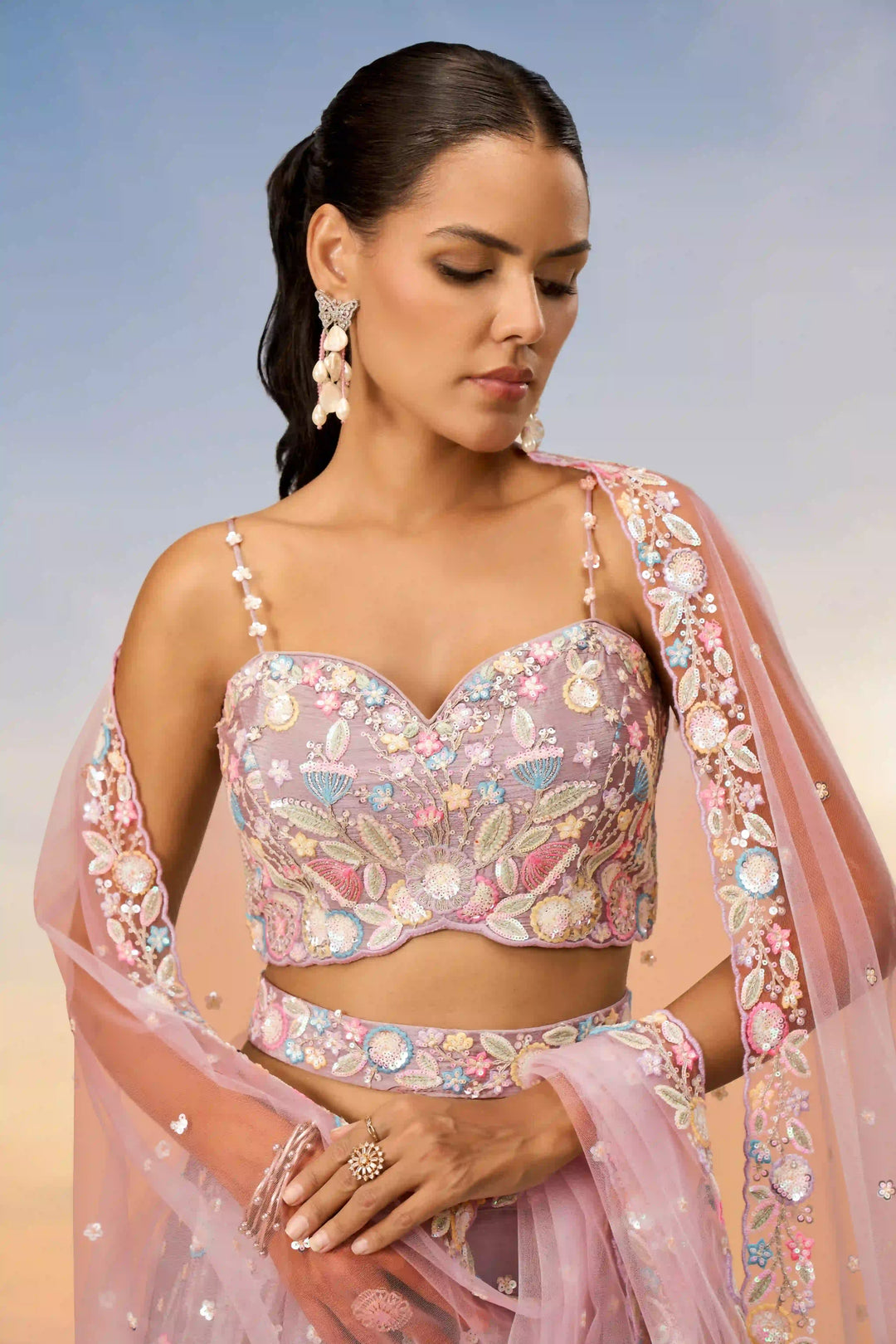 Stunning Partywear Chiffon Lehenga | Heavy Designer Choli with Net Dupatta
