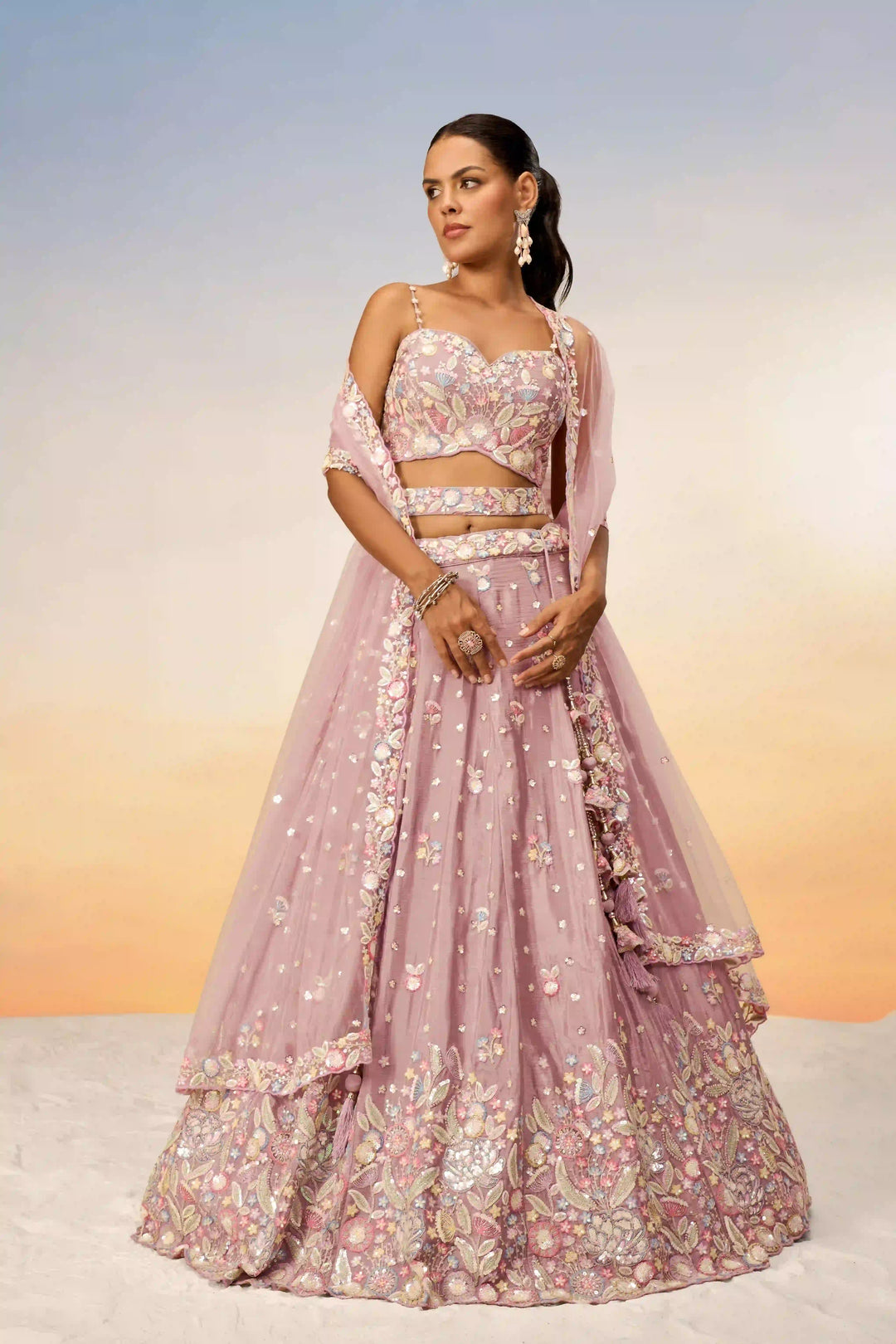Stunning Partywear Chiffon Lehenga | Heavy Designer Choli with Net Dupatta