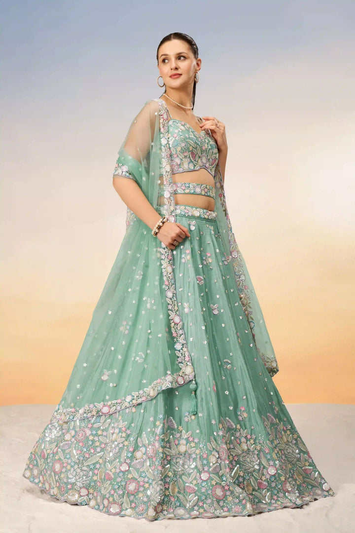 Stunning Partywear Chiffon Lehenga | Heavy Designer Choli with Net Dupatta