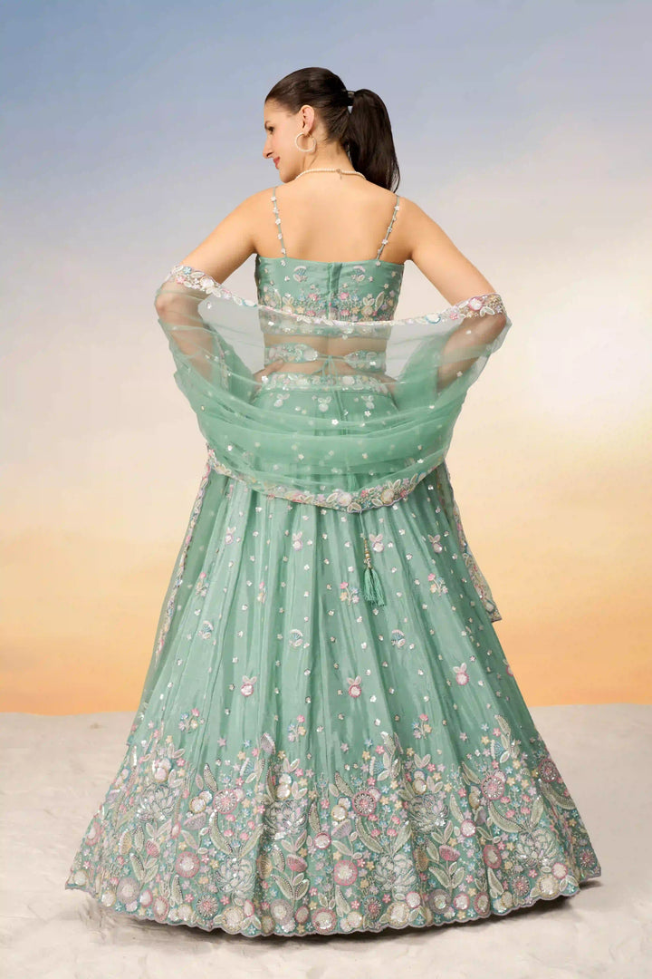 Stunning Partywear Chiffon Lehenga | Heavy Designer Choli with Net Dupatta