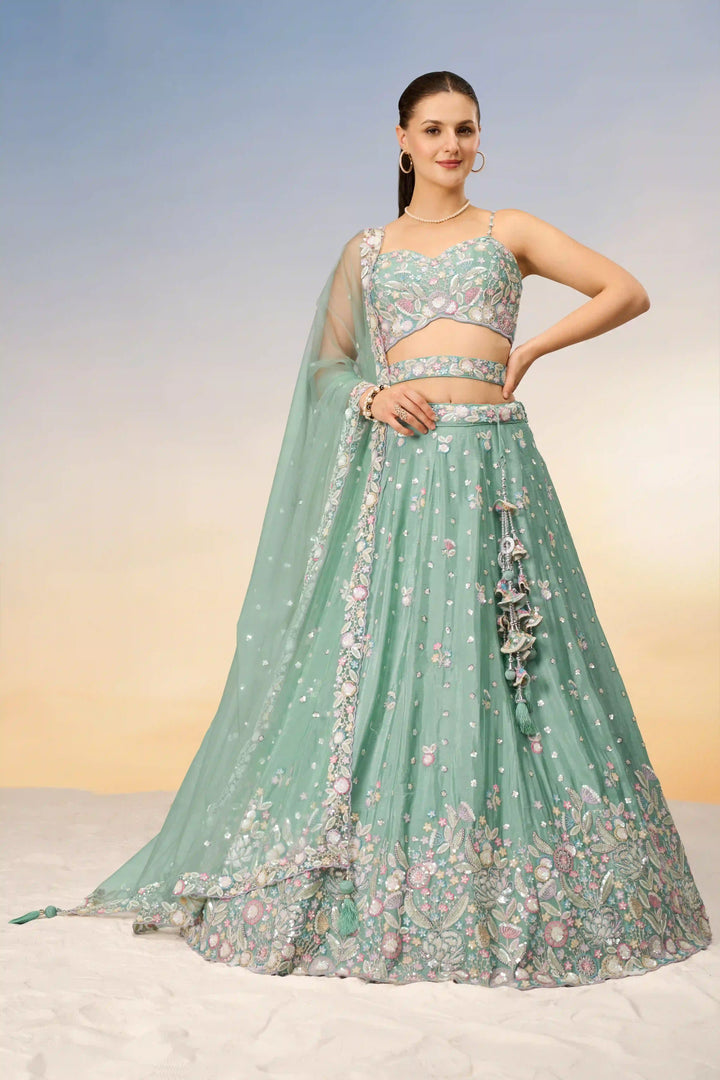 Stunning Partywear Chiffon Lehenga | Heavy Designer Choli with Net Dupatta
