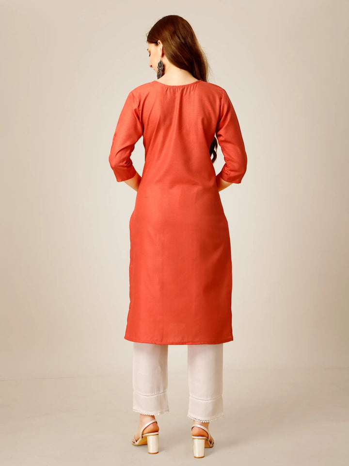 Stylish Embroidery Kurti Set | Three-Quarter Sleeves & Knee-Length