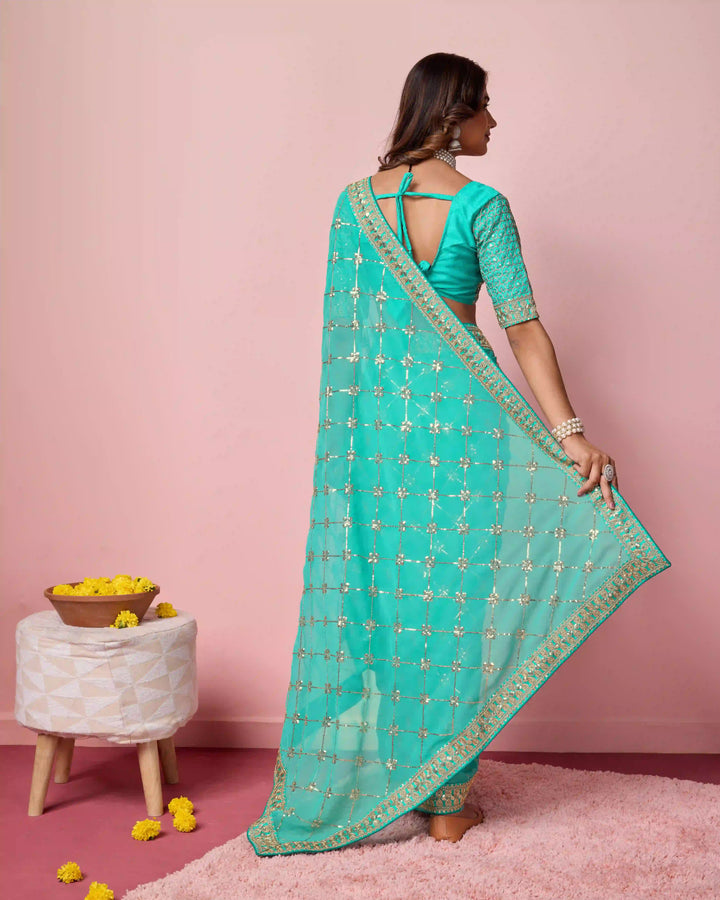 Designer Georgette Saree with Embroidery | Perfect for Weddings & Events
