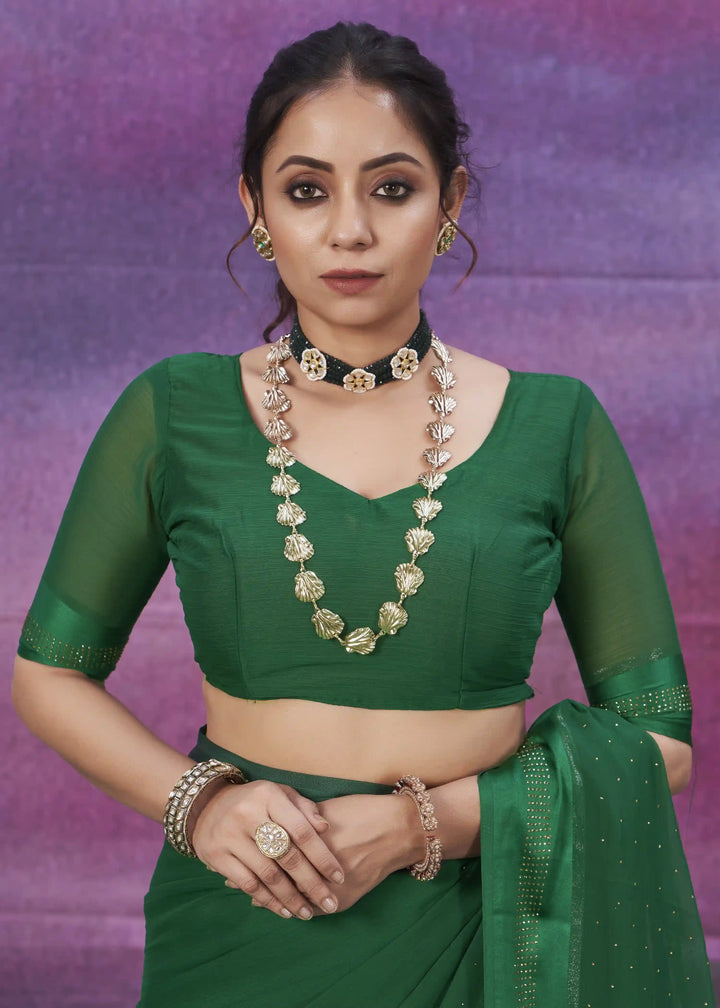 Designer Chiffon Saree with Swarovski Work | Elegant Wedding & Party Wear
