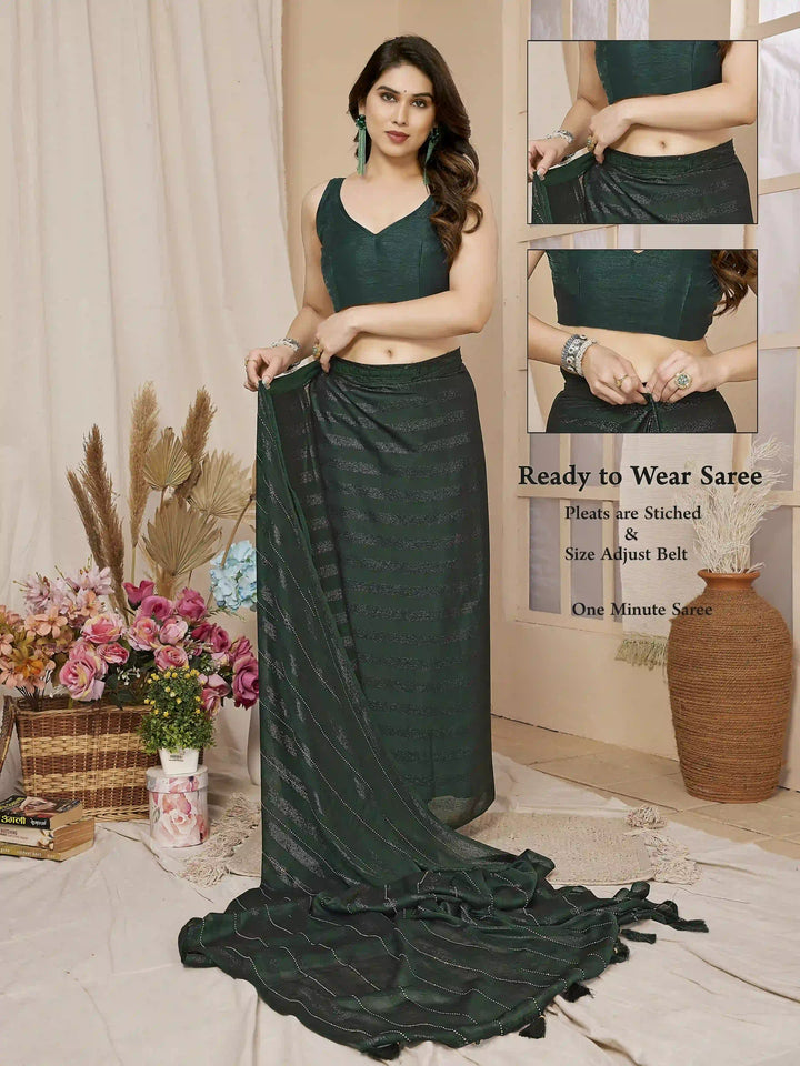 Designer Georgette Saree with Art-Silk Blouse | Swarovski Work for Weddings