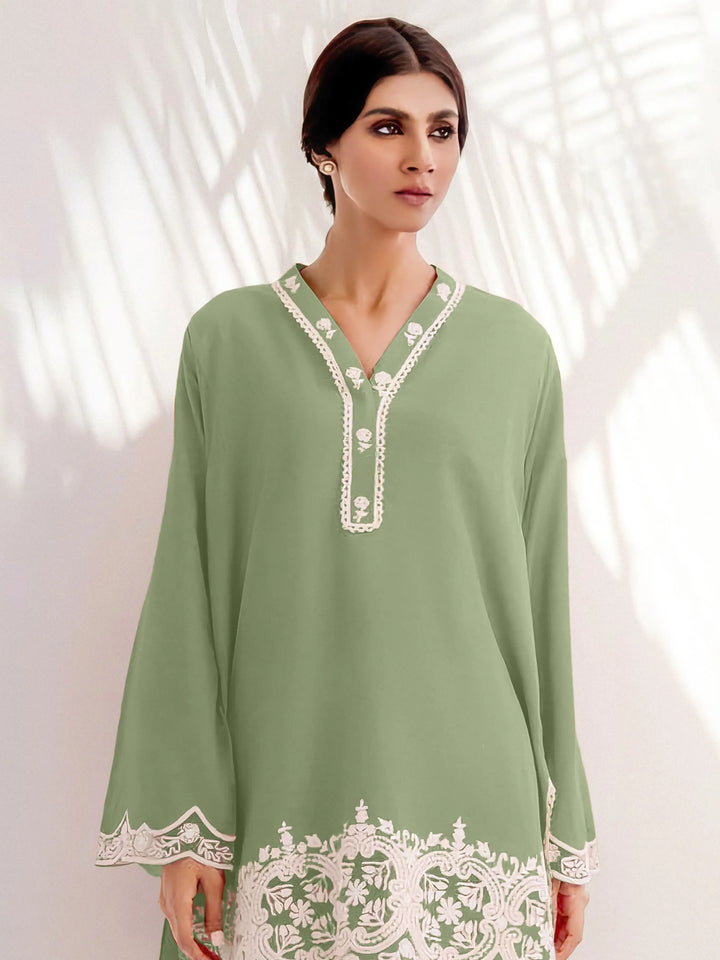 Designer Kurti Set for Women | Embroidery Work V Neck & Full Sleeves