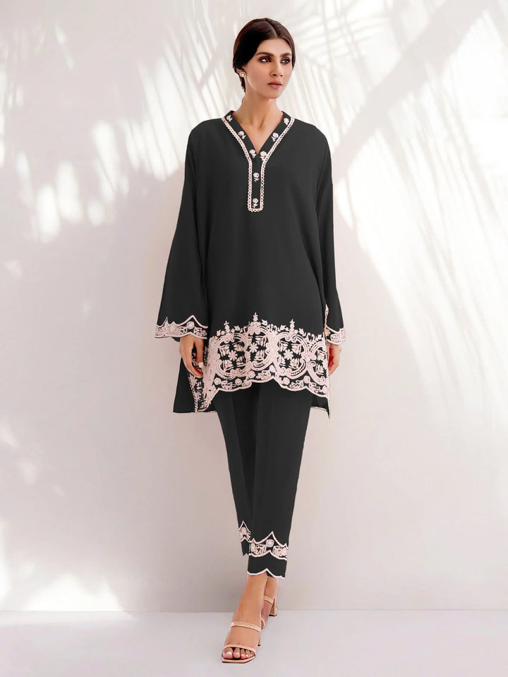 Designer Kurti Set for Women | Embroidery Work V Neck & Full Sleeves