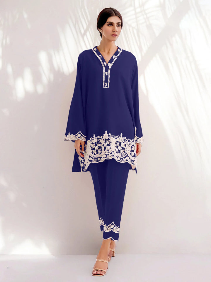 Designer Kurti Set for Women | Embroidery Work V Neck & Full Sleeves