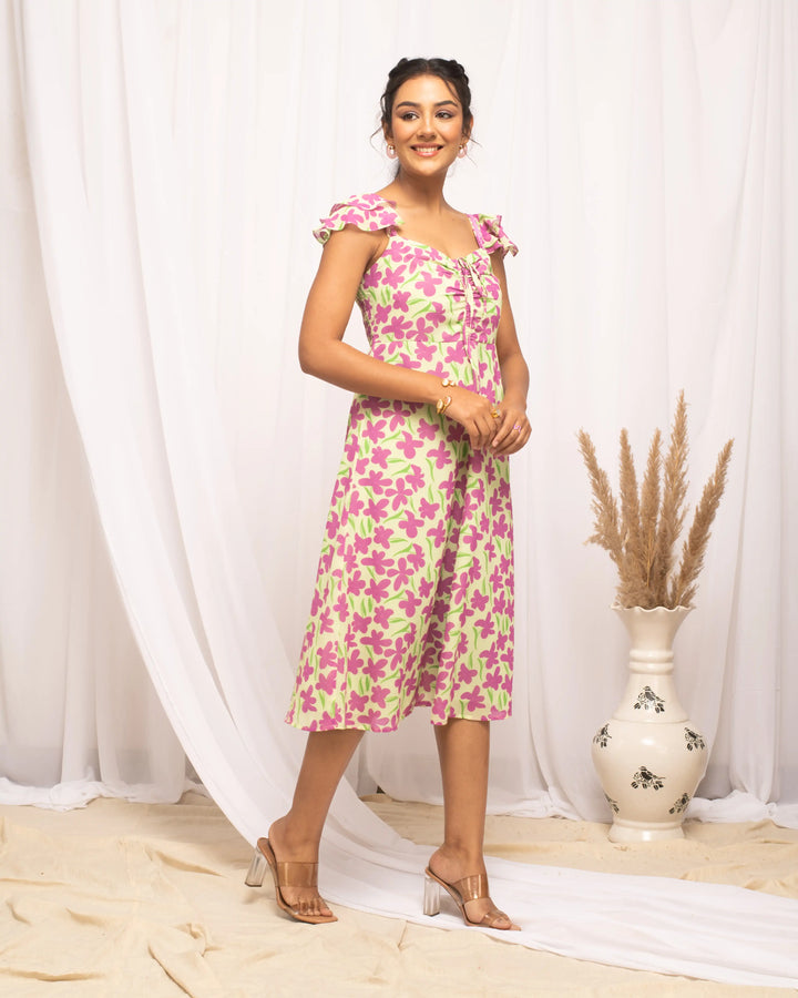Stylish Multi-Colored Designer Kurti | Square Neck & Cap Sleeves