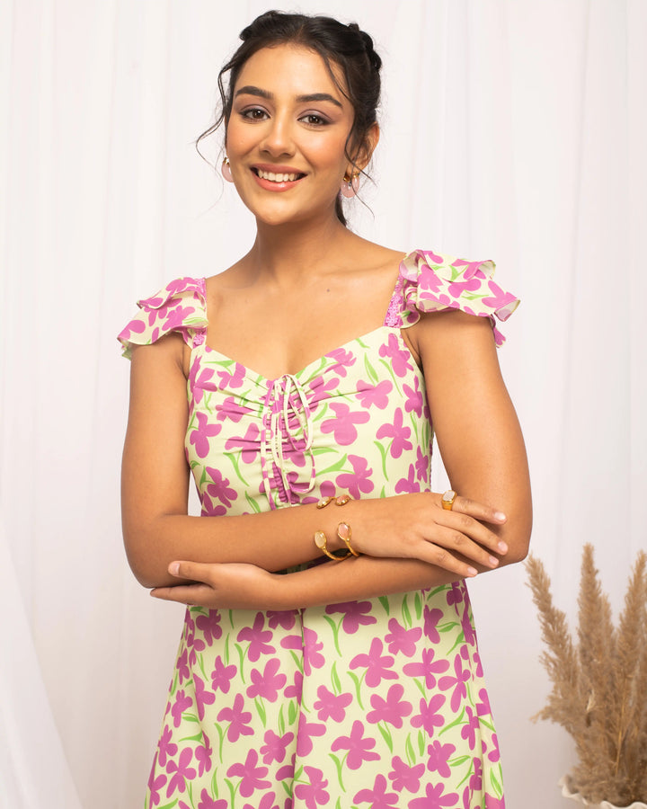 Stylish Multi-Colored Designer Kurti | Square Neck & Cap Sleeves