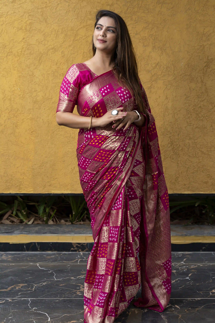 Designer Bandhej Silk Saree | Elegant for Weddings & Special Events
