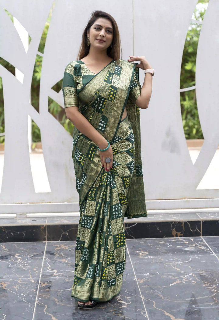 Designer Bandhej Silk Saree | Elegant for Weddings & Special Events