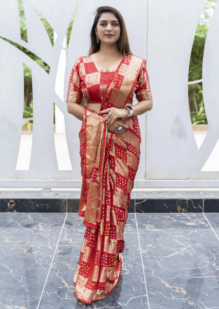 Designer Bandhej Silk Saree | Elegant for Weddings & Special Events