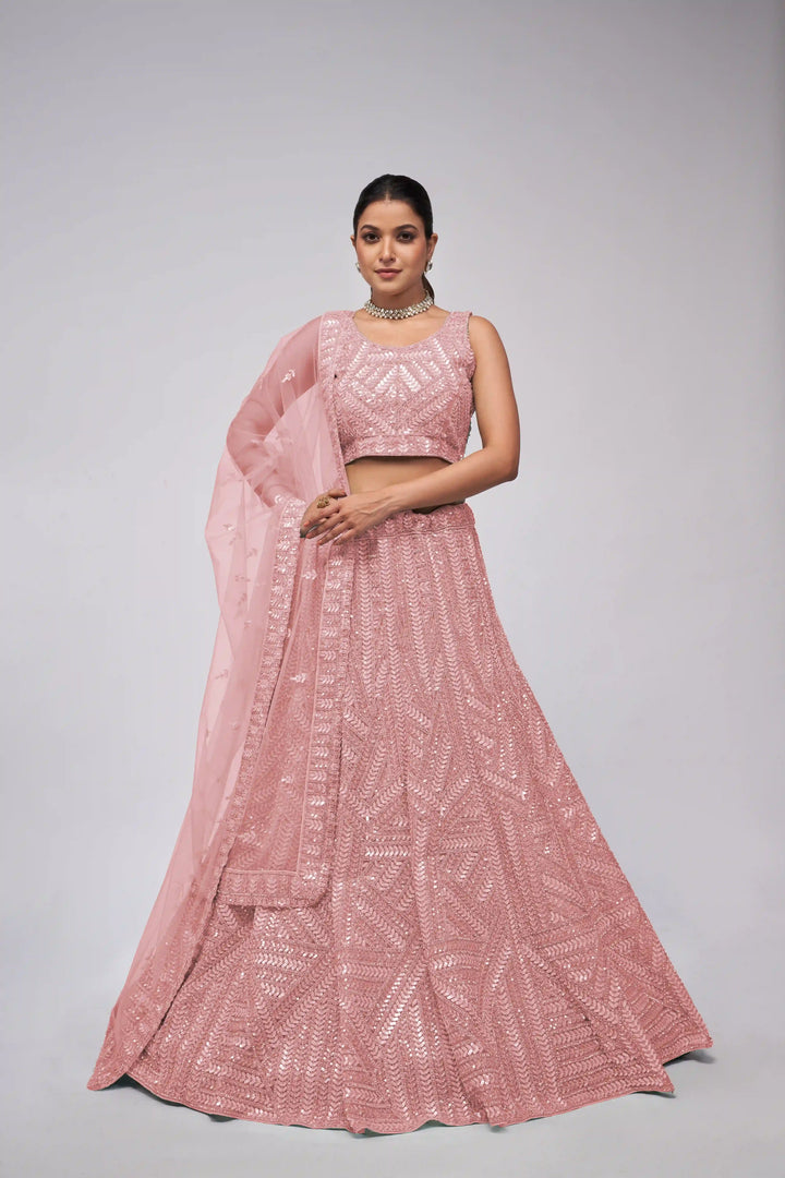 Designer Soft-Net Lehenga with Sequins & Stone Work | Perfect for Weddings & Events