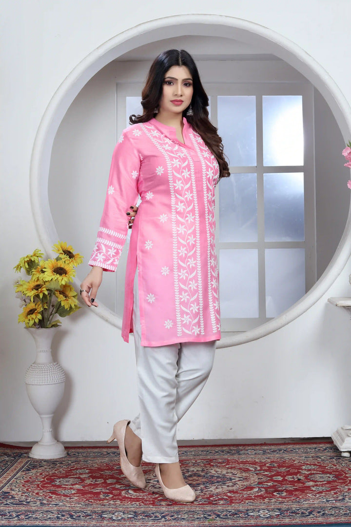 Rayon Kurti with Designer Chikankari Embroidery | Readymade Women's Kurta