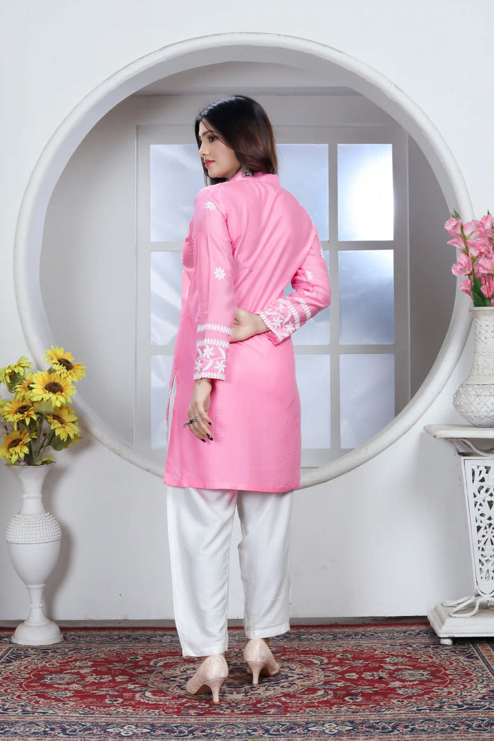 Rayon Kurti with Designer Chikankari Embroidery | Readymade Women's Kurta