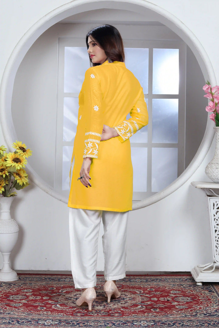 Rayon Kurti with Designer Chikankari Embroidery | Readymade Women's Kurta