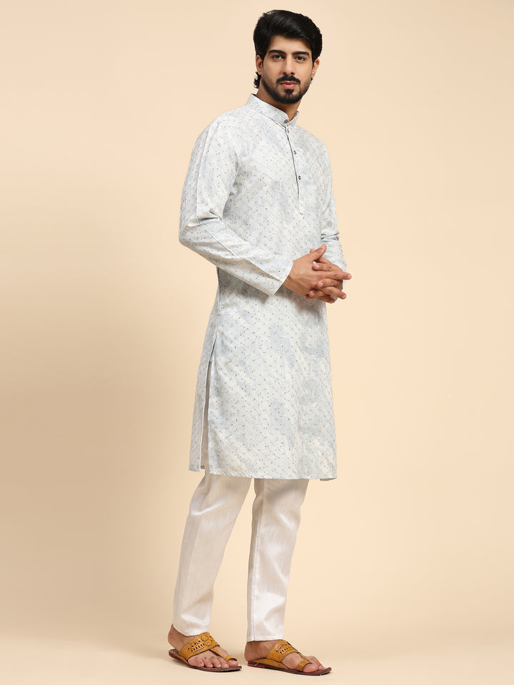 Designer Cotton Kurta | Stylish Digital Prints with Embroidery