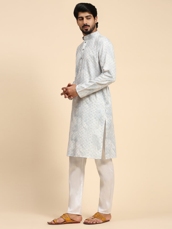 Designer Cotton Kurta | Stylish Digital Prints with Embroidery