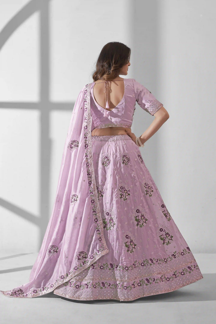 Luxurious Organza Lehenga | Intricate Embroidery & Sequins for Elegance