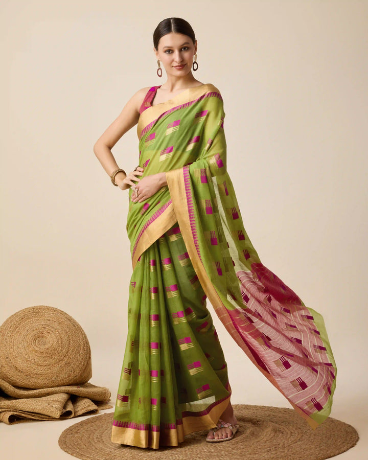 Beautiful Cotton Silk Saree with | Unmatched Beauty for Grand Occasions