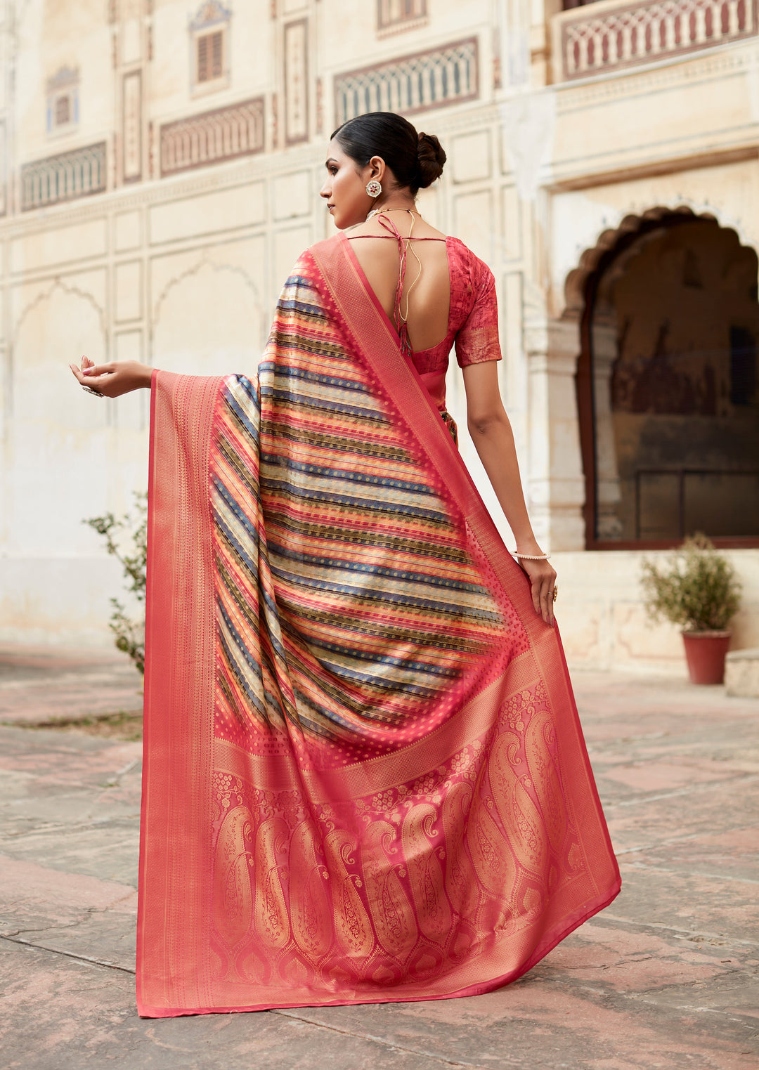 Luxurious Tissue-Silk Saree | Designer Weaving Border for Weddings & Festive