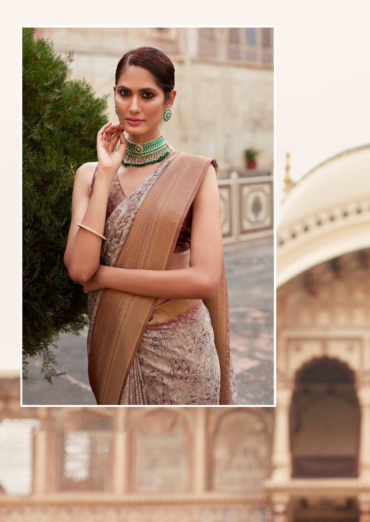 Tissue Silk Saree with Designer Weaving Border | Perfect for Weddings & Festive Events