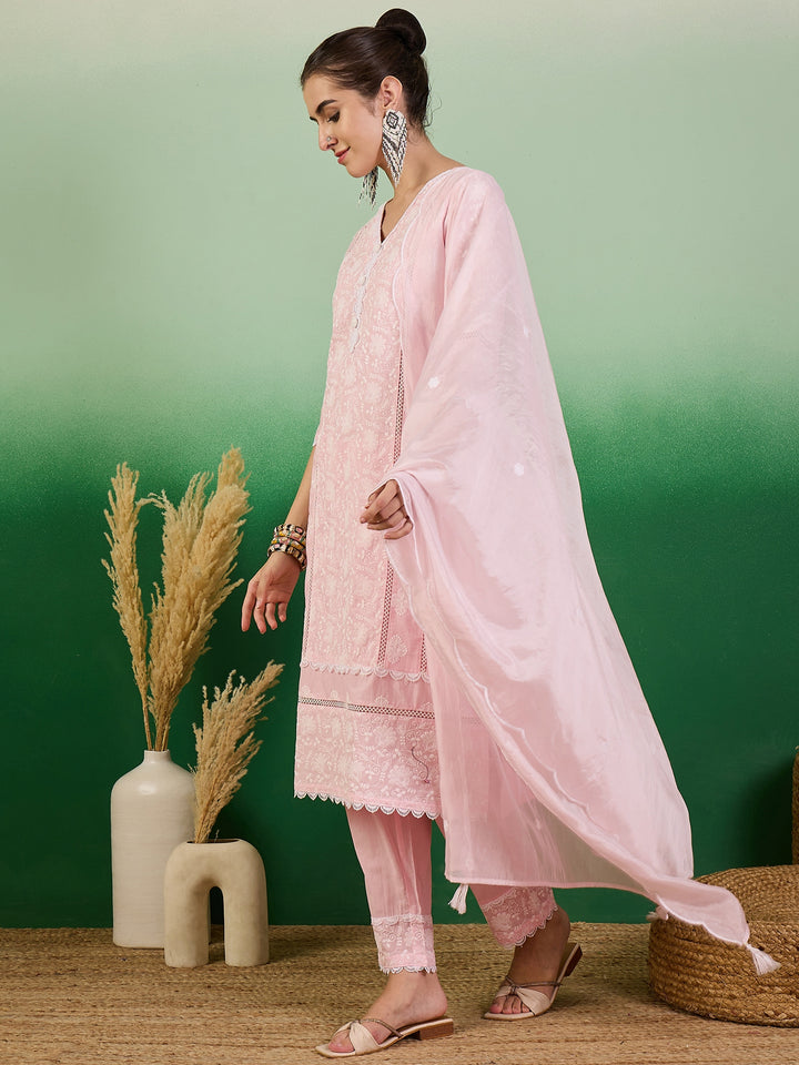 Cotton Salwar Kameez | Stunning Embroidery & Lace Detailing for Festive Wear