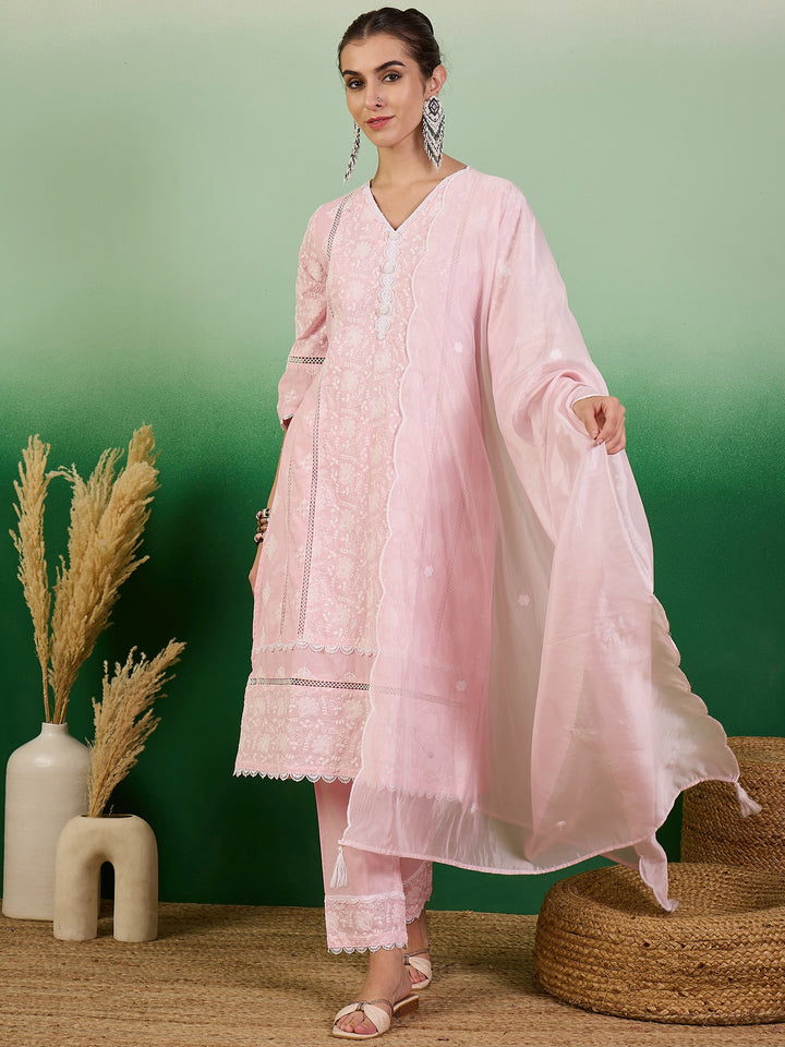 Cotton Salwar Kameez | Stunning Embroidery & Lace Detailing for Festive Wear