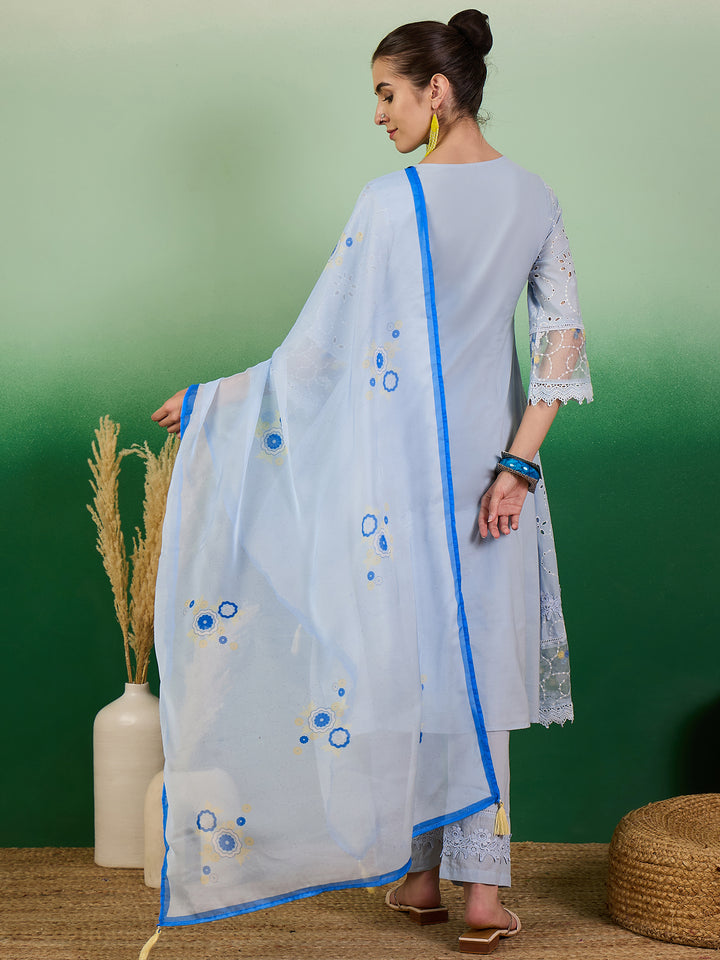 Cotton Salwar Kameez | Stunning Embroidery & Lace Detailing for Festive Wear