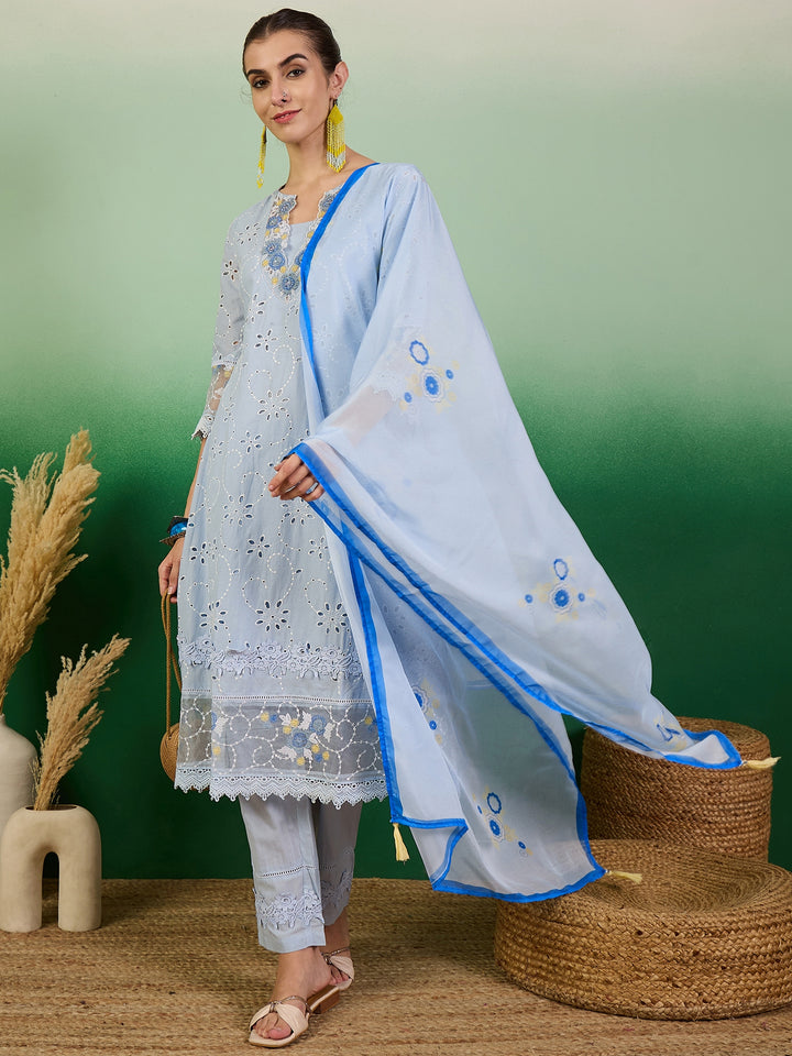 Cotton Salwar Kameez | Stunning Embroidery & Lace Detailing for Festive Wear
