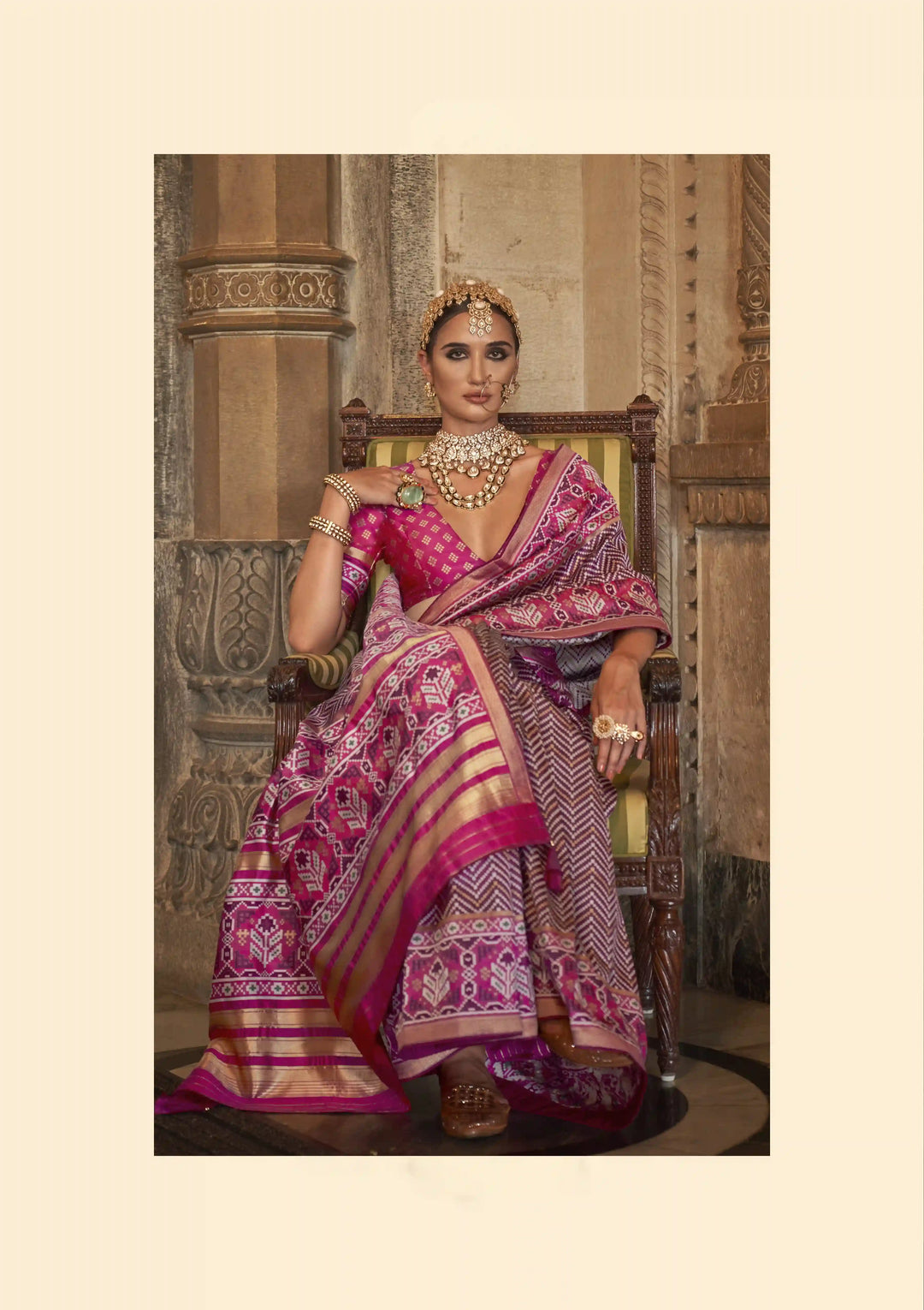 Elegant S-V-P Silk Saree with Banarasi Silk | Designer Weaving for Weddings & Special Events