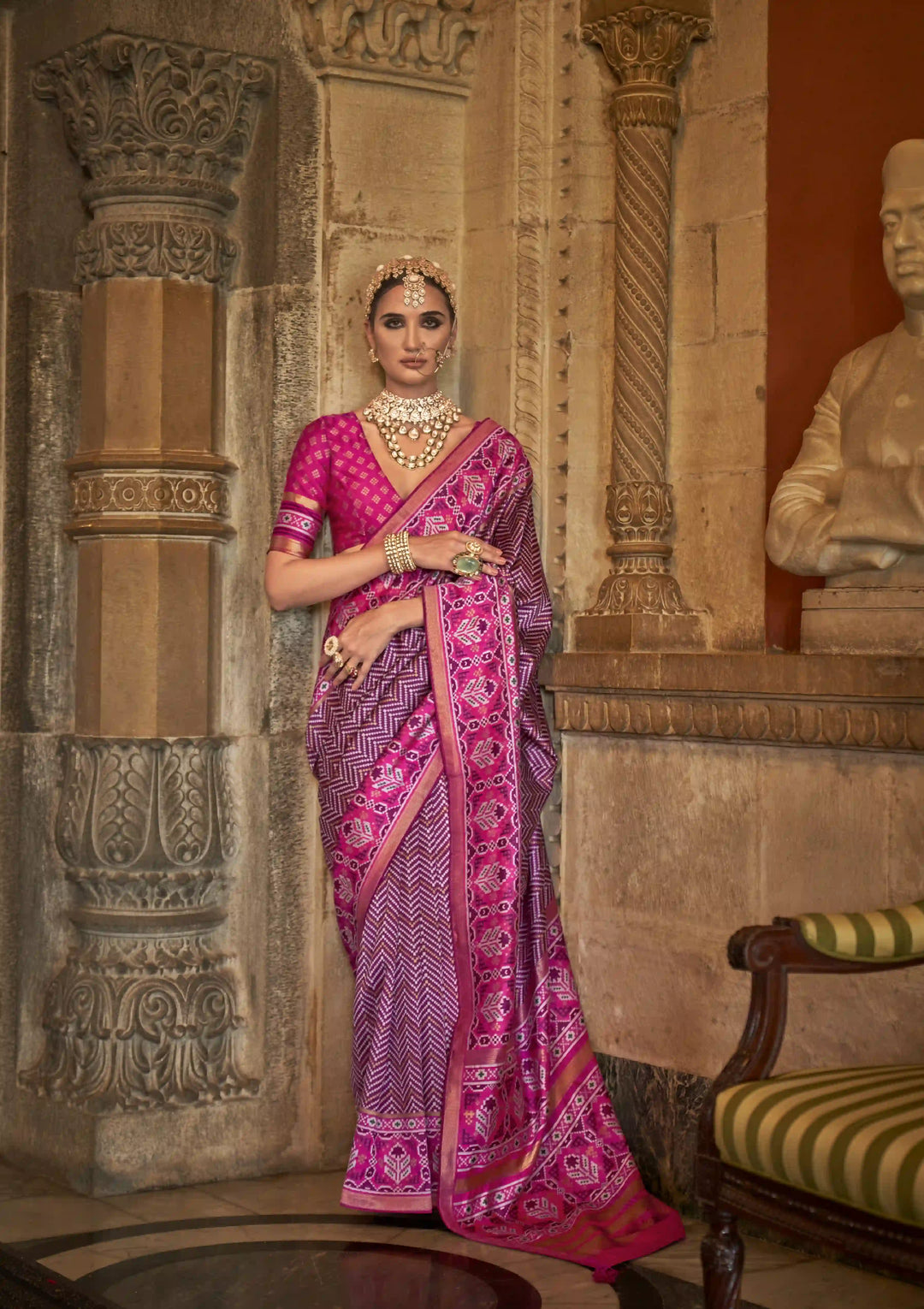 Elegant S-V-P Silk Saree with Banarasi Silk | Designer Weaving for Weddings & Special Events