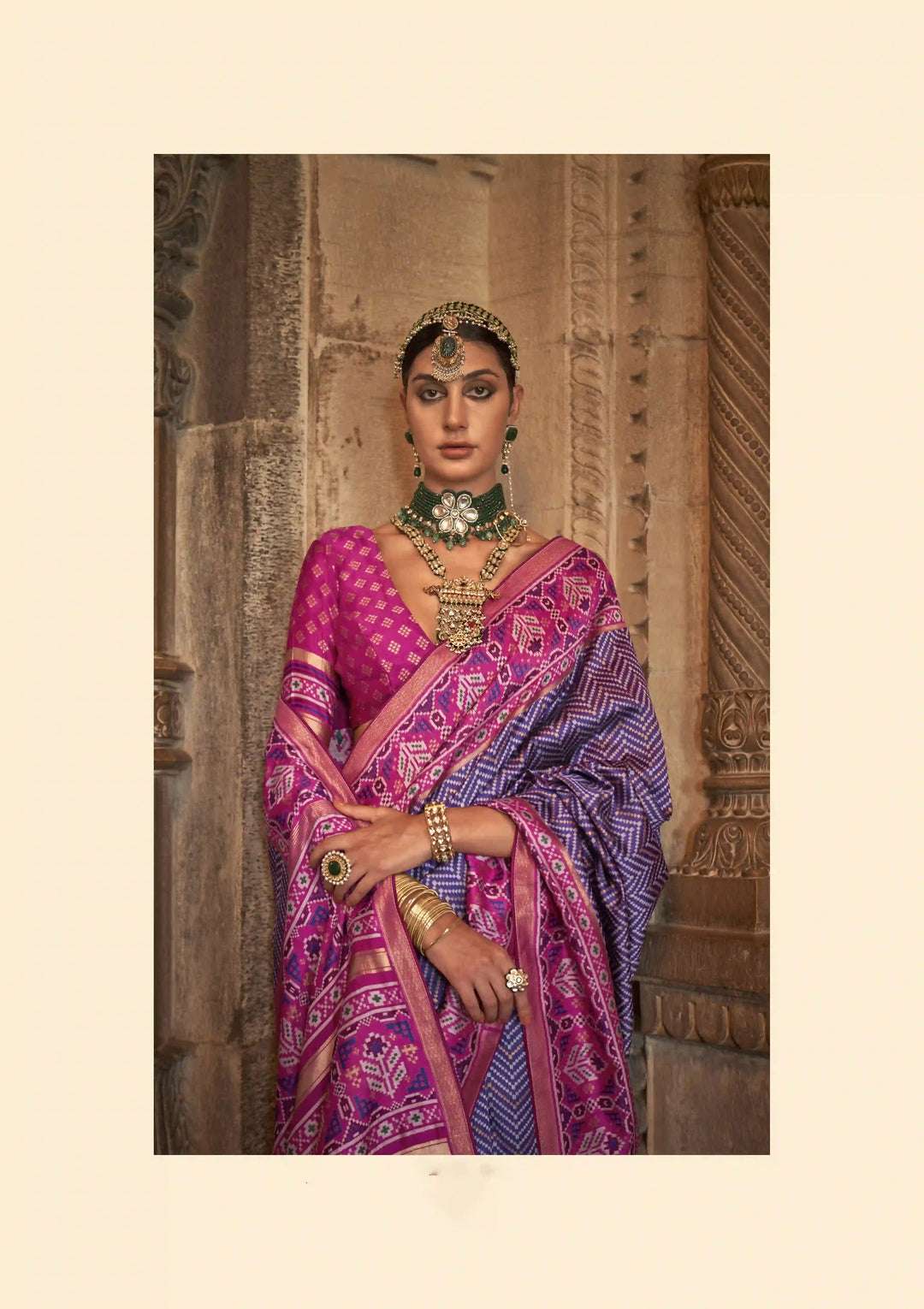 Elegant S-V-P Silk Saree with Banarasi Silk | Designer Weaving for Weddings & Special Events