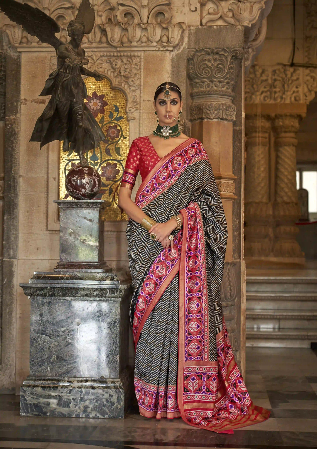 Elegant S-V-P Silk Saree with Banarasi Silk | Designer Weaving for Weddings & Special Events