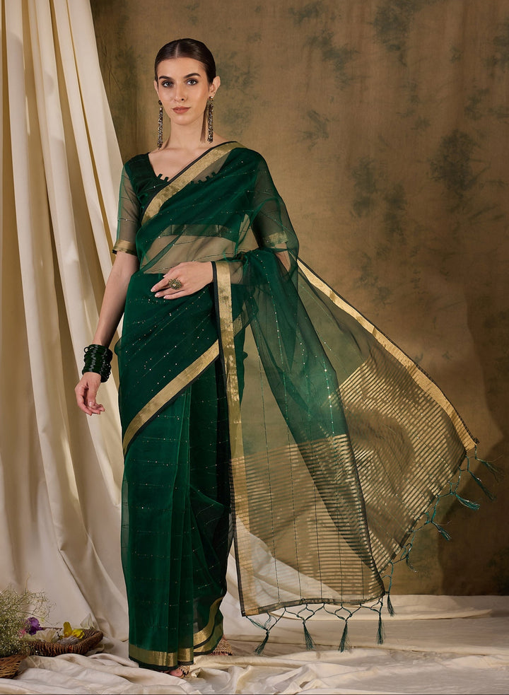 Radiant Organza Silk Saree with | Elegance Redefined for Weddings