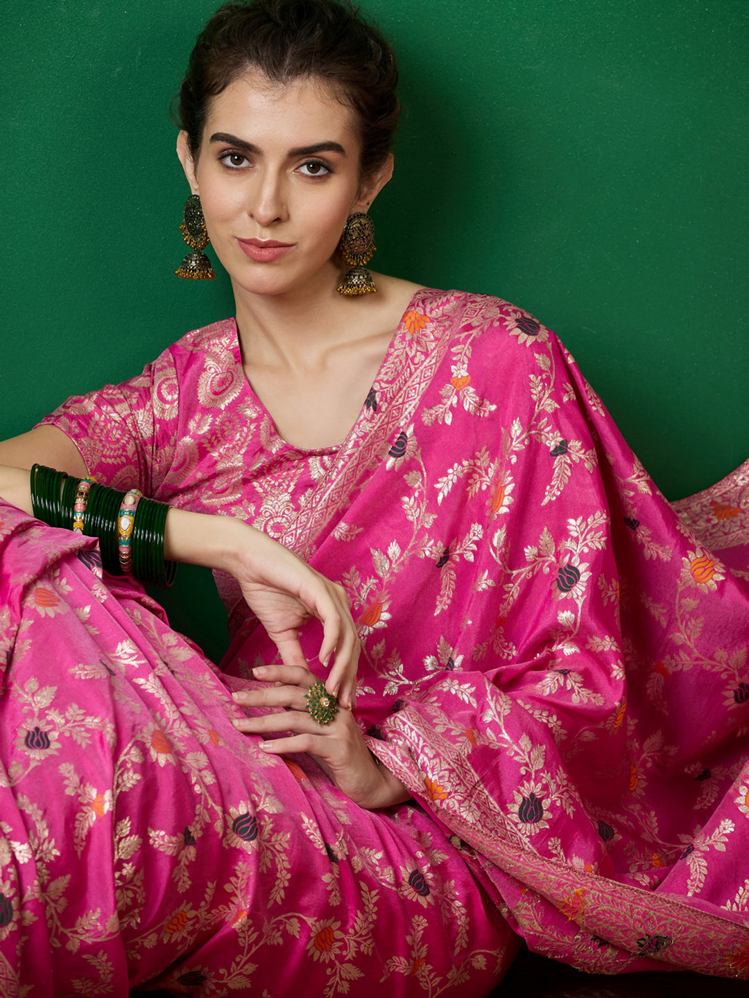Designer Staple Dola Cotton Saree | Wevon Meenakari Work for Parties
