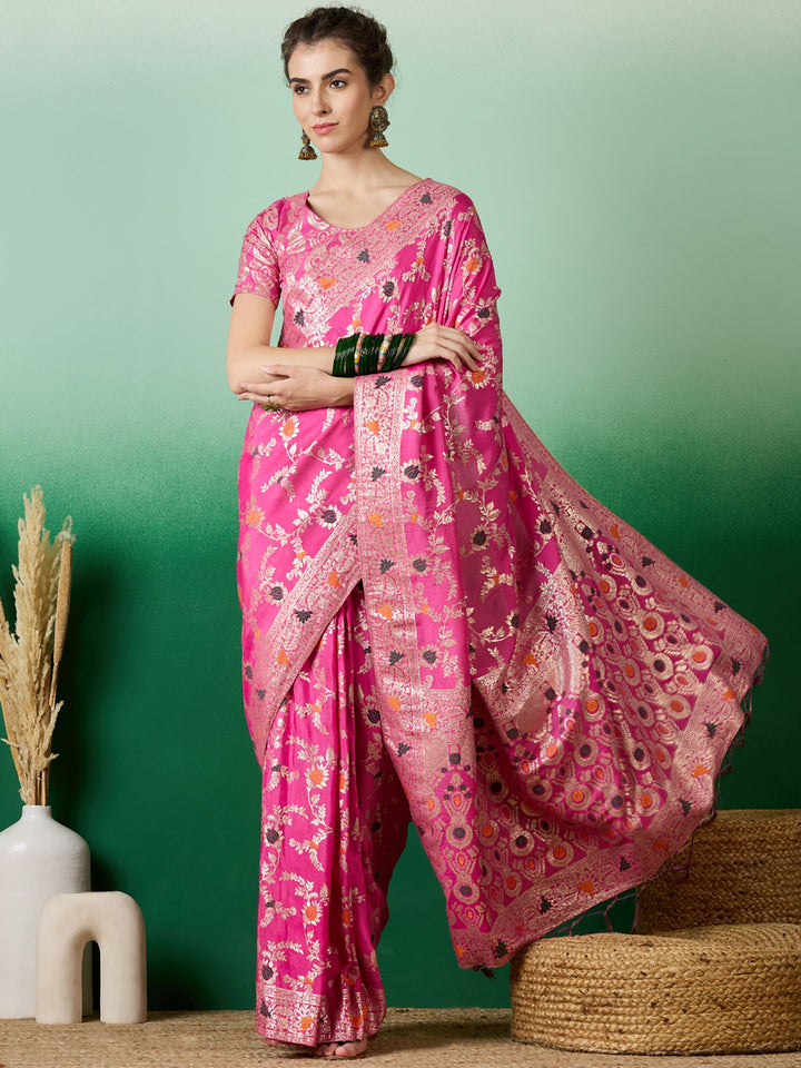 Designer Staple Dola Cotton Saree | Wevon Meenakari Work for Parties