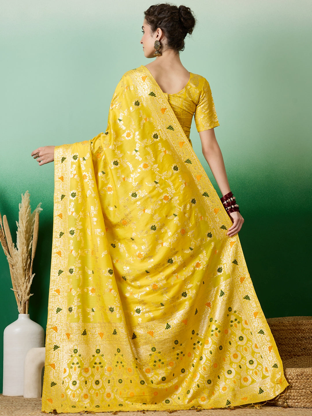 Designer Staple Dola Cotton Saree | Wevon Meenakari Work for Parties