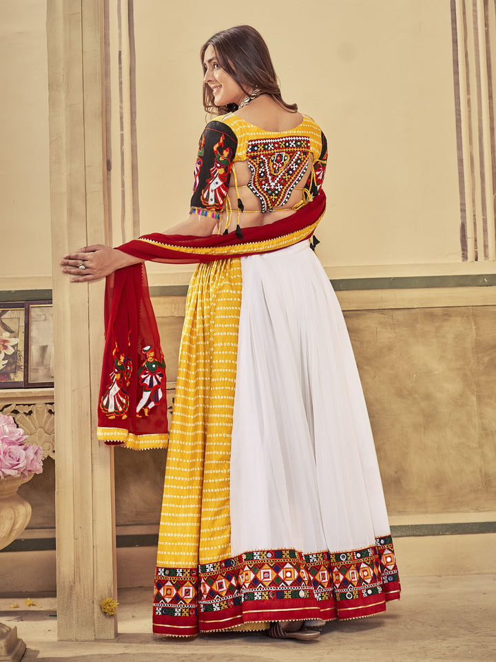 Charming Multi Art Silk Lehenga with Maroon Dupatta | Perfect for Weddings and Celebrations