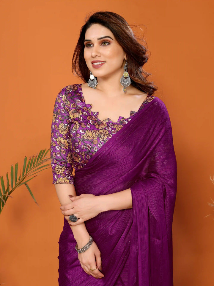 Elegant Polyester Zari Banglori Saree | Solid and Digital Printed Party Look