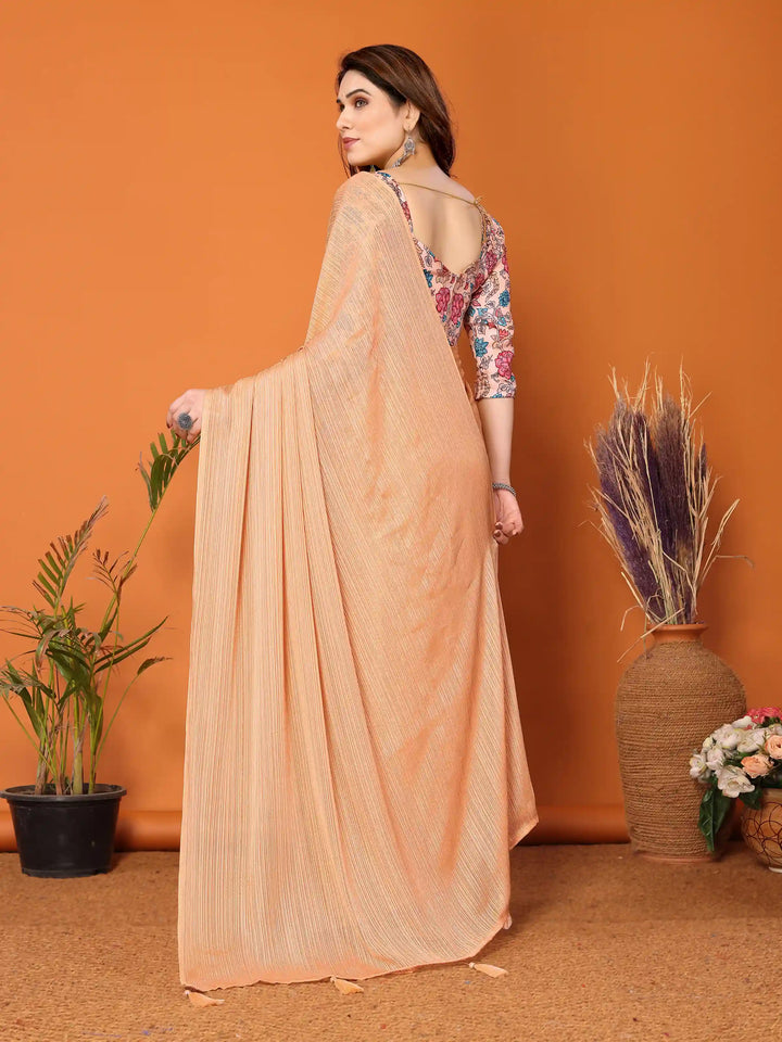 Elegant Polyester Zari Banglori Saree | Solid and Digital Printed Party Look