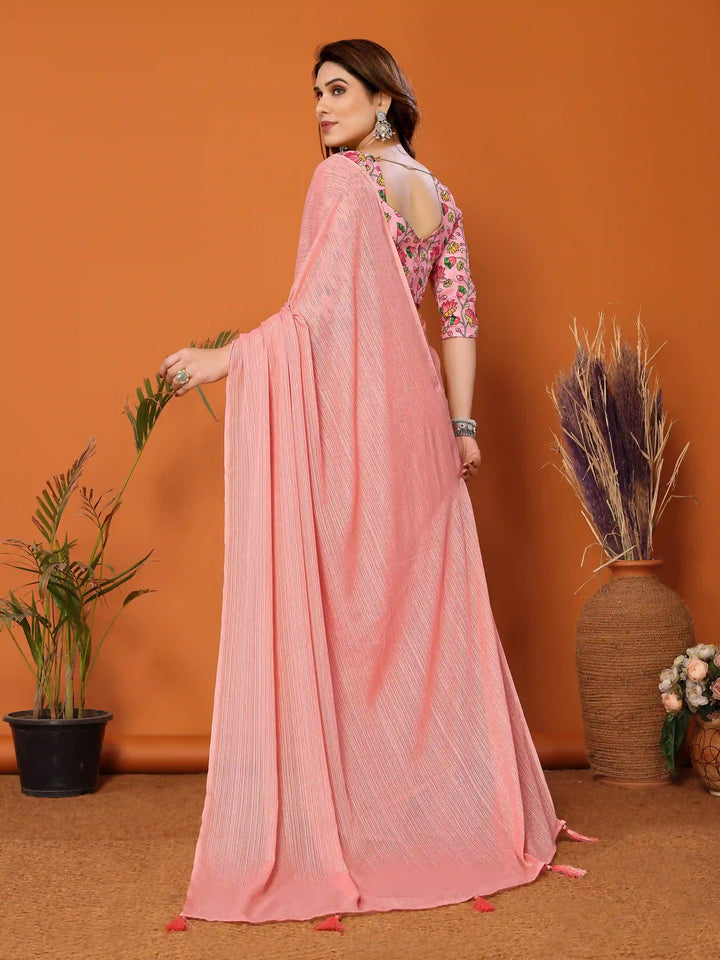 Elegant Polyester Zari Banglori Saree | Solid and Digital Printed Party Look
