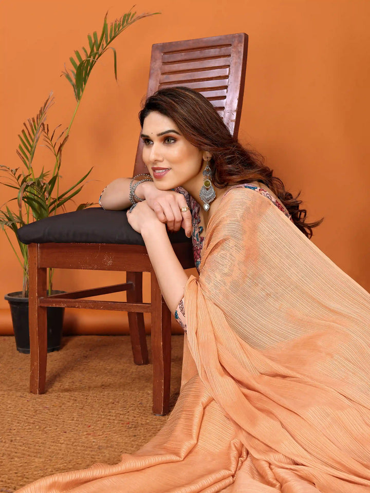 Elegant Polyester Zari Banglori Saree | Solid and Digital Printed Party Look