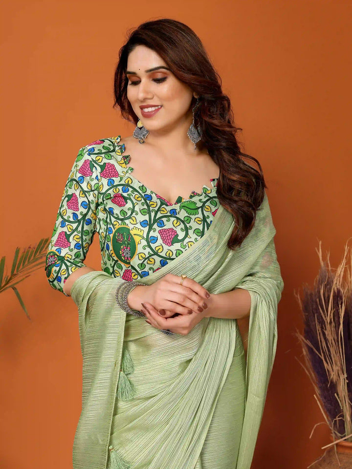 Elegant Polyester Zari Banglori Saree | Solid and Digital Printed Party Look