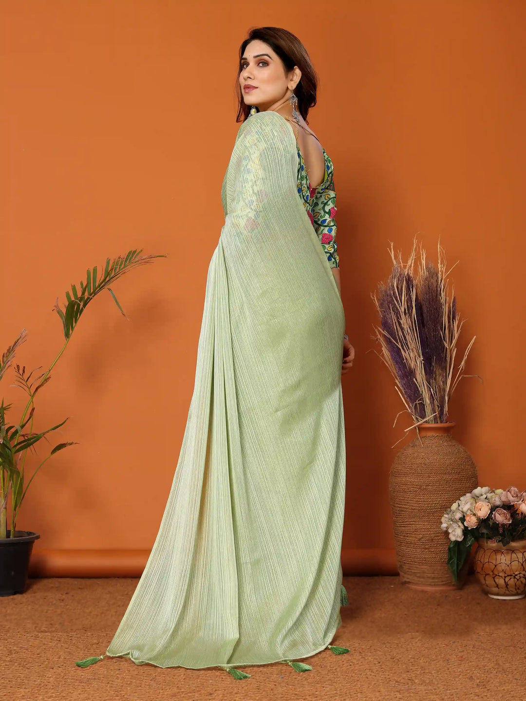 Elegant Polyester Zari Banglori Saree | Solid and Digital Printed Party Look