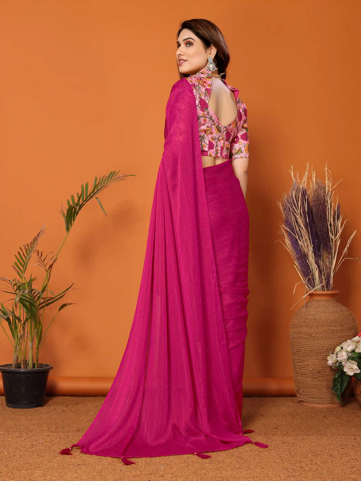 Elegant Polyester Zari Banglori Saree | Solid and Digital Printed Party Look